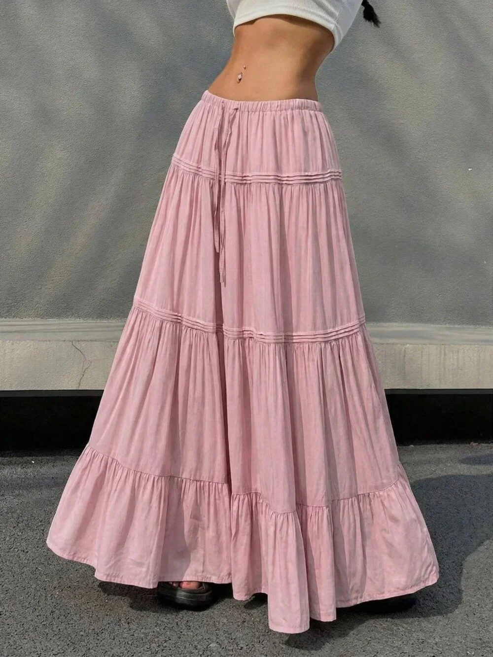 Pink Casual Women's Pleated Mini Skirt